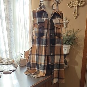 Corona Plaid Button-Up Shirt - Brown and Black